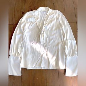 Alexis cream white blouse with tie